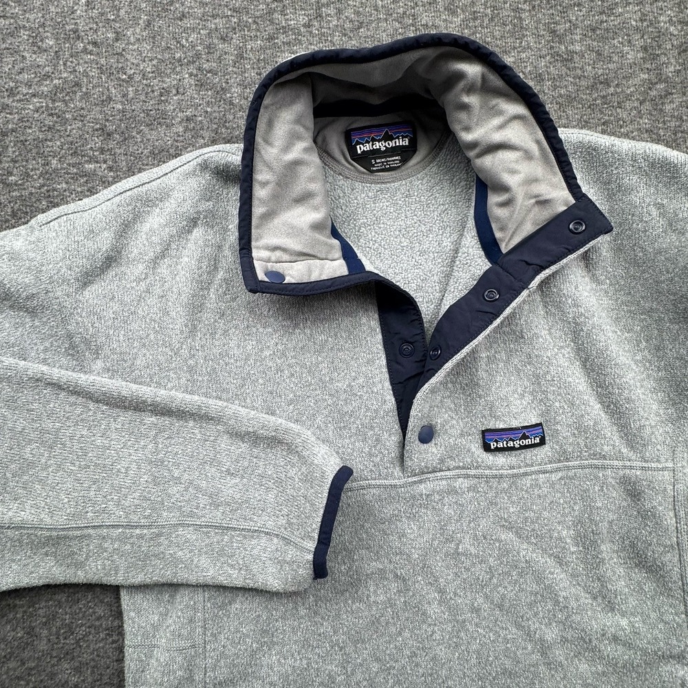 Patagonia Better Sweater Marsupial Gray Fleece Mens Small Snap T‎ 26000